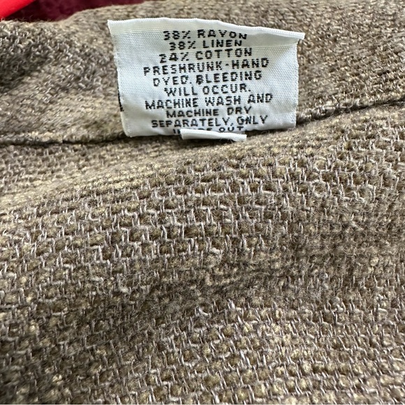 CP Shades Olive LRG Linen Blend Quarter Sleeve Button Down Shirt - Picture 7 of 10